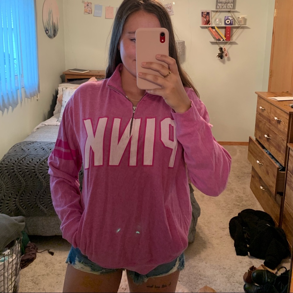 PINK half zip sweatshirt